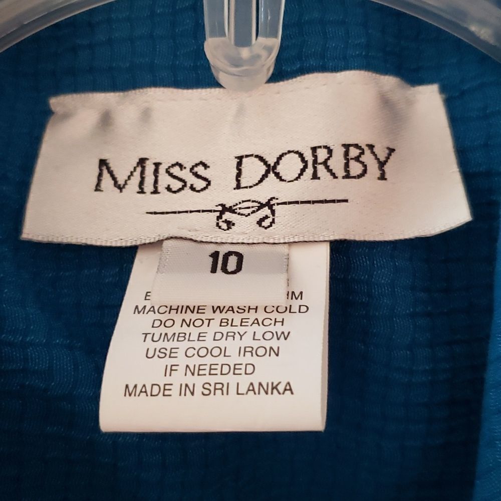 Pretty Blue Miss Dorby 2 Pc Formal Dress and Jacket Sz 10 - Picture 5 of 8